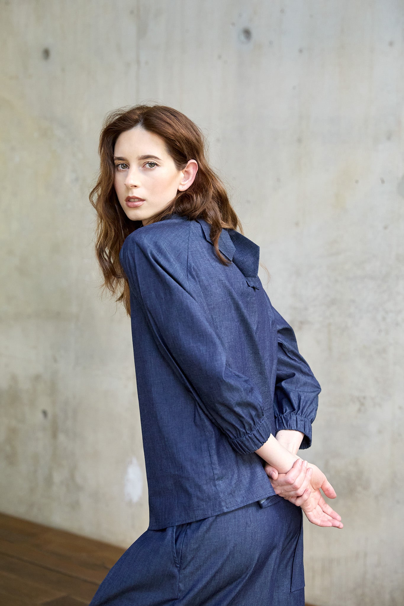 Christiane Strobel ELENOR Bluse Bio-Baumwolle Dunkelblau