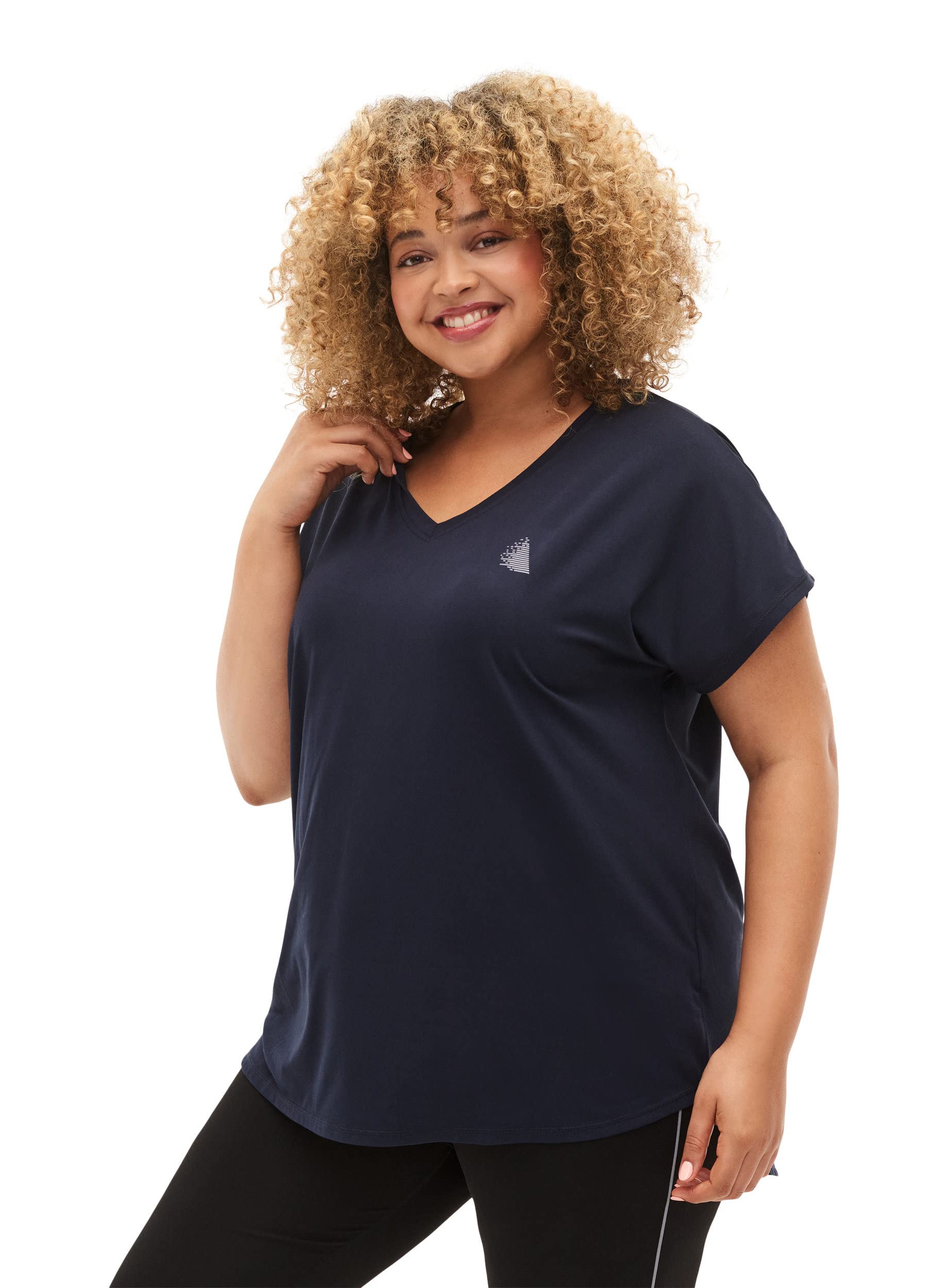 Active by Zizzi T-Shirt V-Ausschnitt 2er-Pack Sport