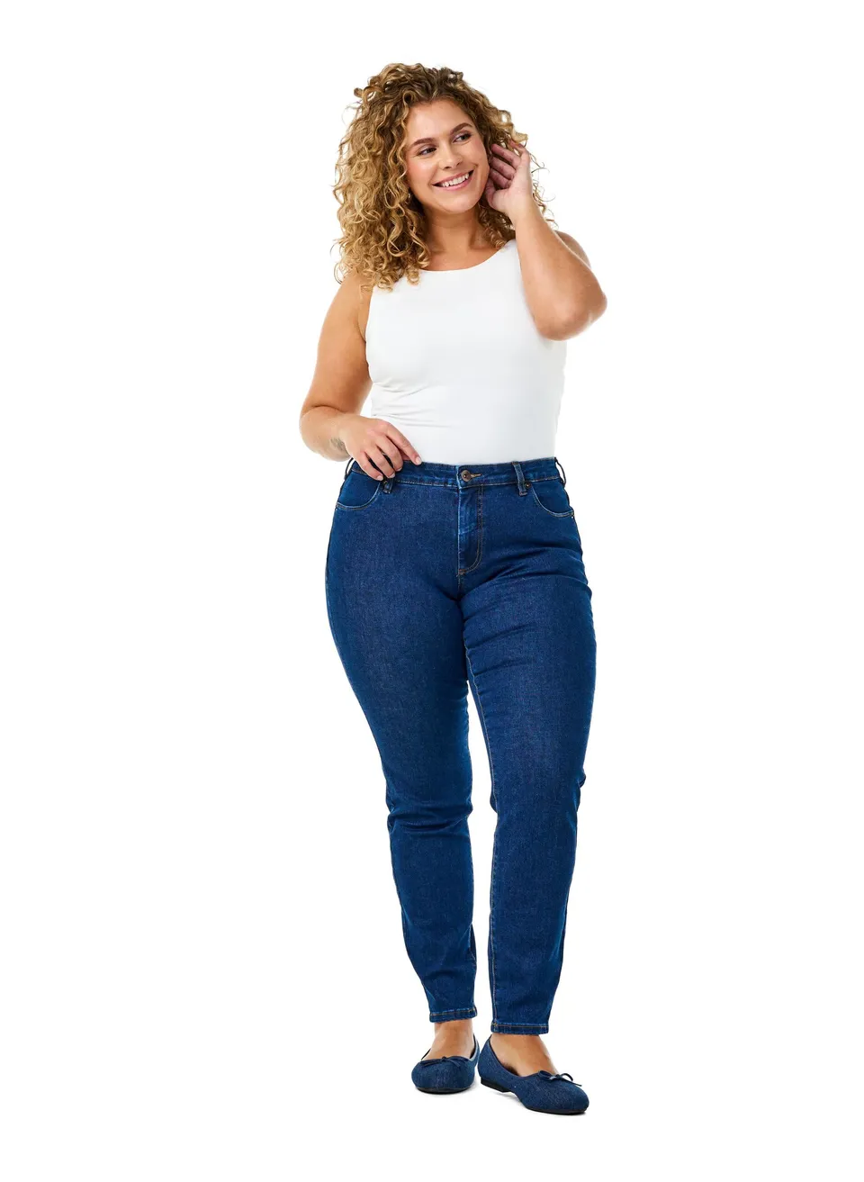 Zizzi Emily Jeans Slim Fit Gr. 42W/30L Reguläre Taille