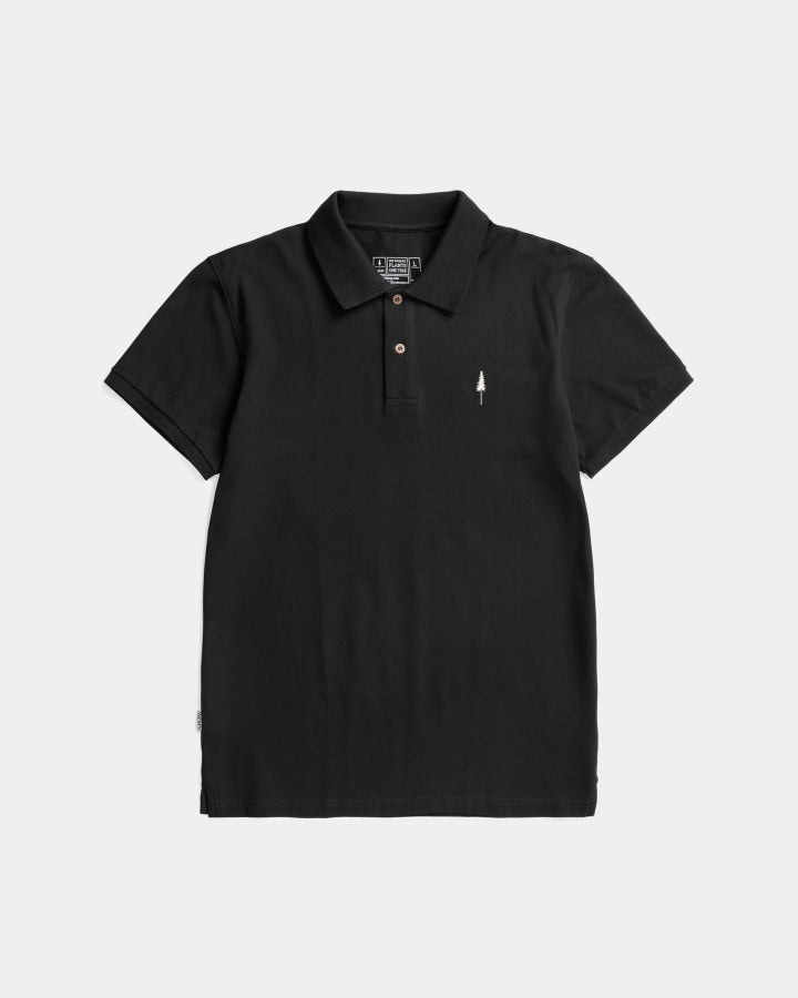 NIKIN TreePolo Poloshirt Schwarz Bio-Baumwolle GOTS