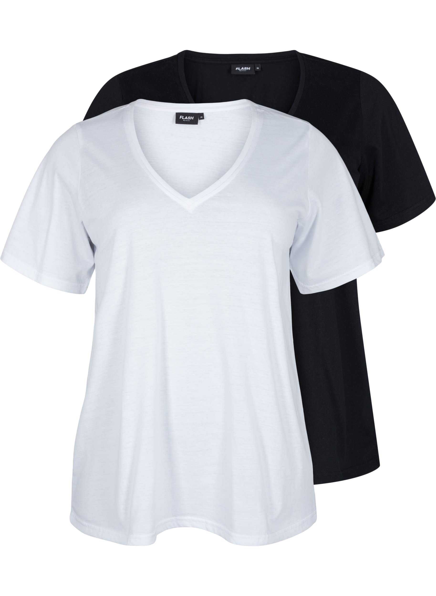 Flash by Zizzi T-Shirts & Tops T-Shirt 2er-Pack V-Ausschnitt