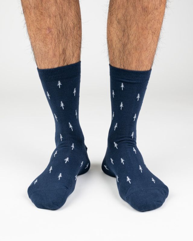 NIKIN TreeSocks Standard Socken Navy Allover Bambus