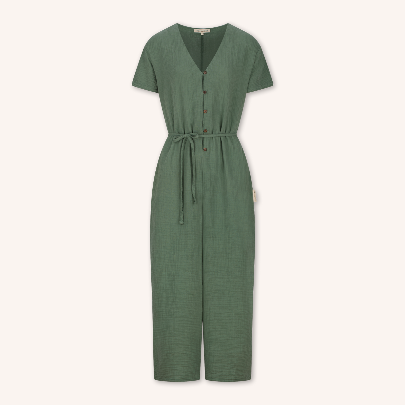 NORDLICHT Lara Musselin Jumpsuit Grün Bio-Baumwolle