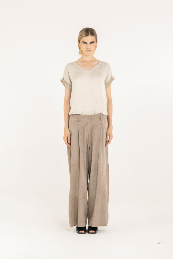 Sanctamuerte Pantaloni Palazzo Hose Echt-Wildleder Weit