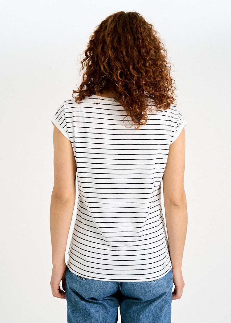 Wijld Elena Thin Stripes Blue Damen T-Shirt Streifen