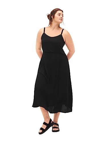 Zizzi Dresses Midikleid Viskose Träger einfarbig