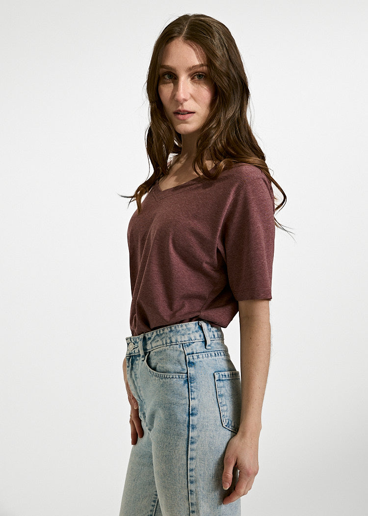 Wijld Frida Woodshirt Damen Red Melange T-Shirt locker