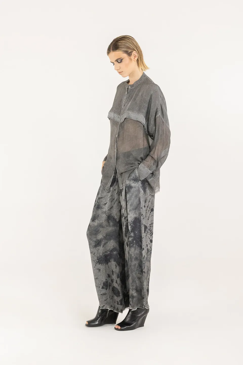 Sanctamuerte Camicie Camicia Boxy Over Bluse Viskose-Seide