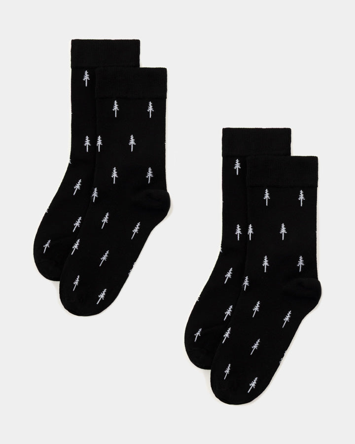 NIKIN TreeSocks Allover Socken Schwarz 2er Bundle 36-40
