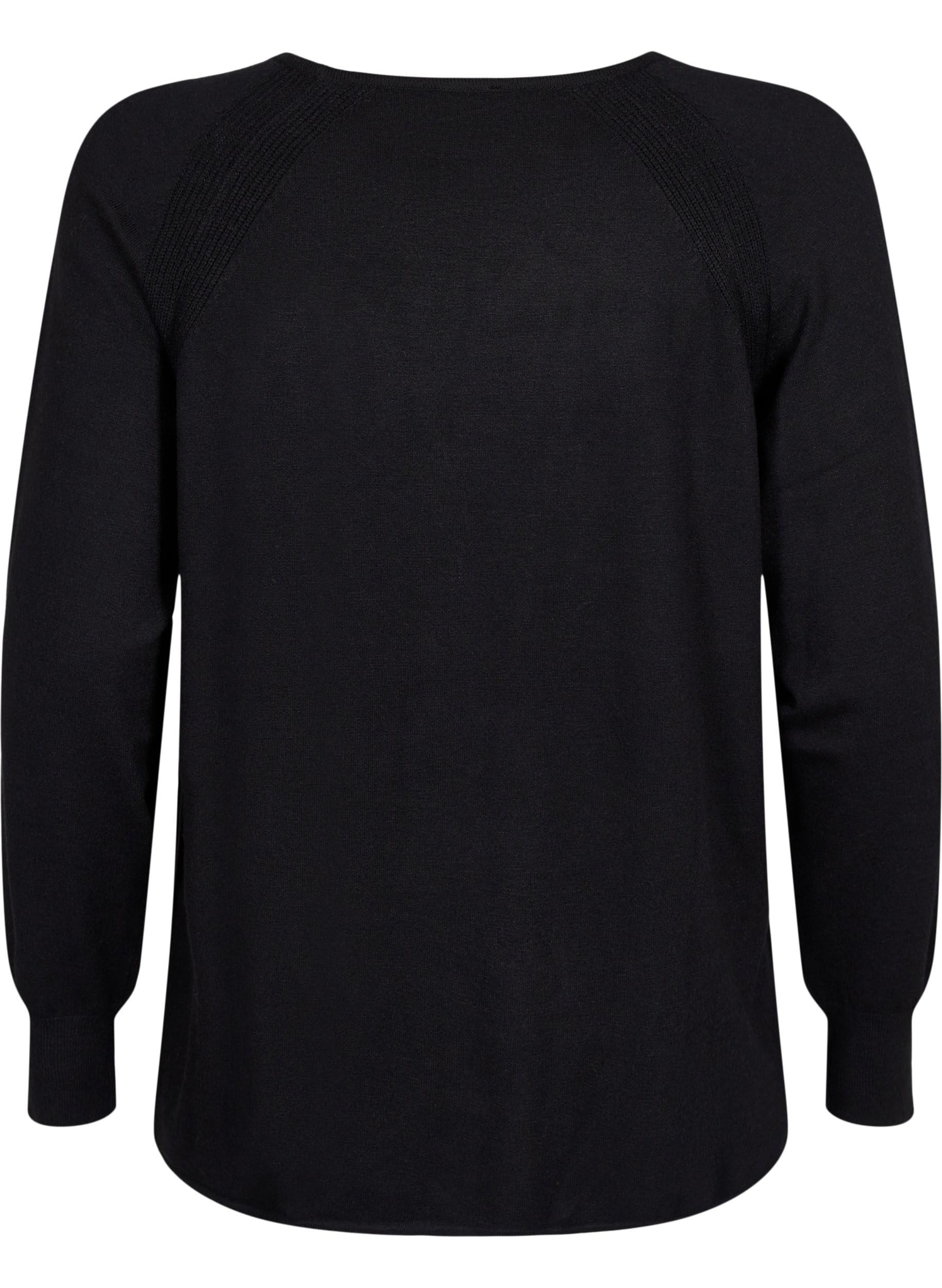 Zizzi Strickbluse Rundhals Pullover Große Größen Ecovero
