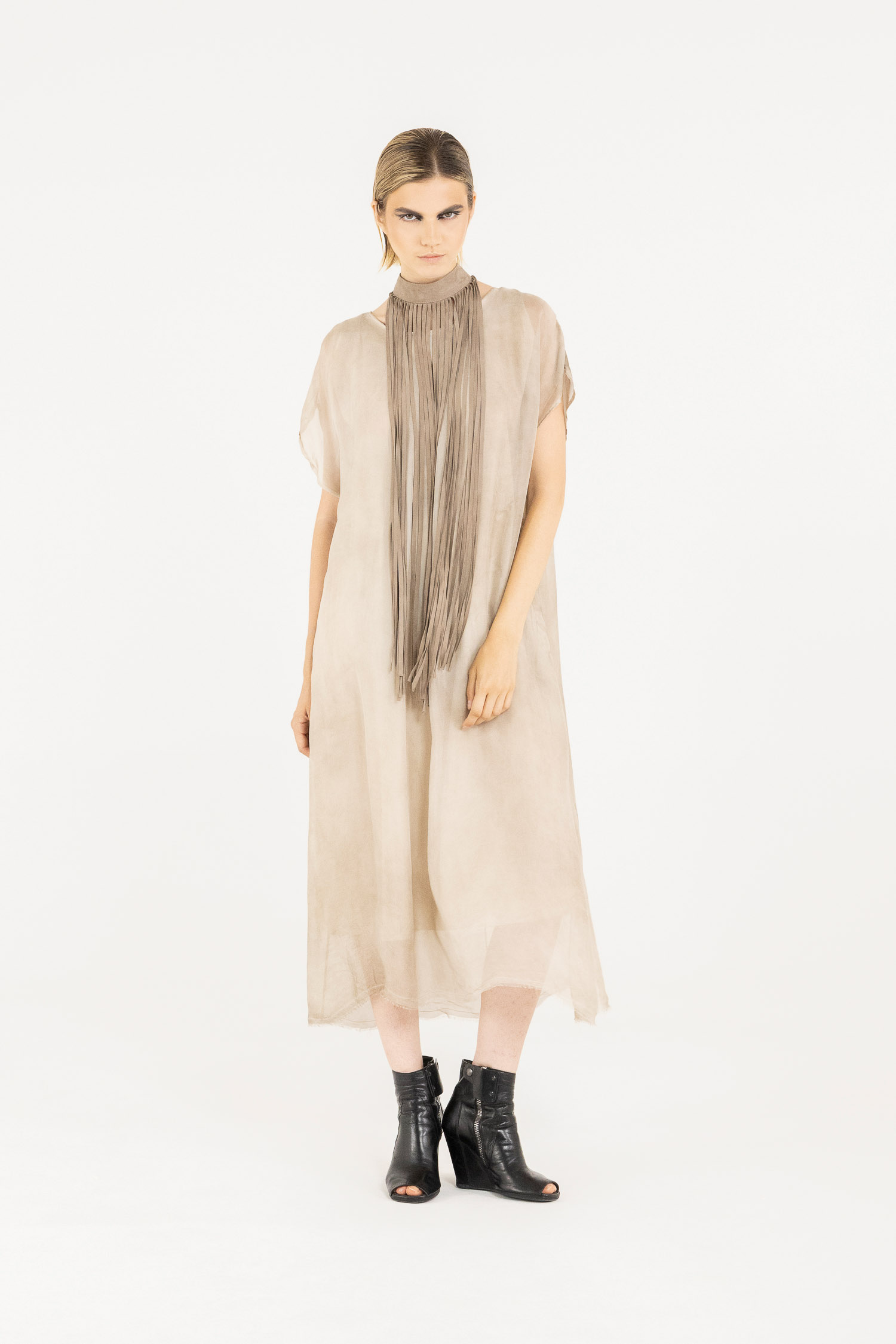 Sanctamuerte Abiti Abito Lungo Kleid Viskose-Seide lang