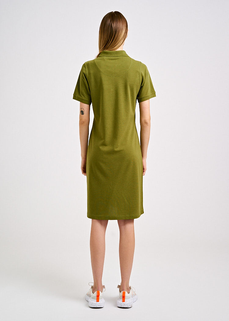 Wijld Polo-Kleid Olive Damenkleid grün Lyocell Bio-Baumwolle
