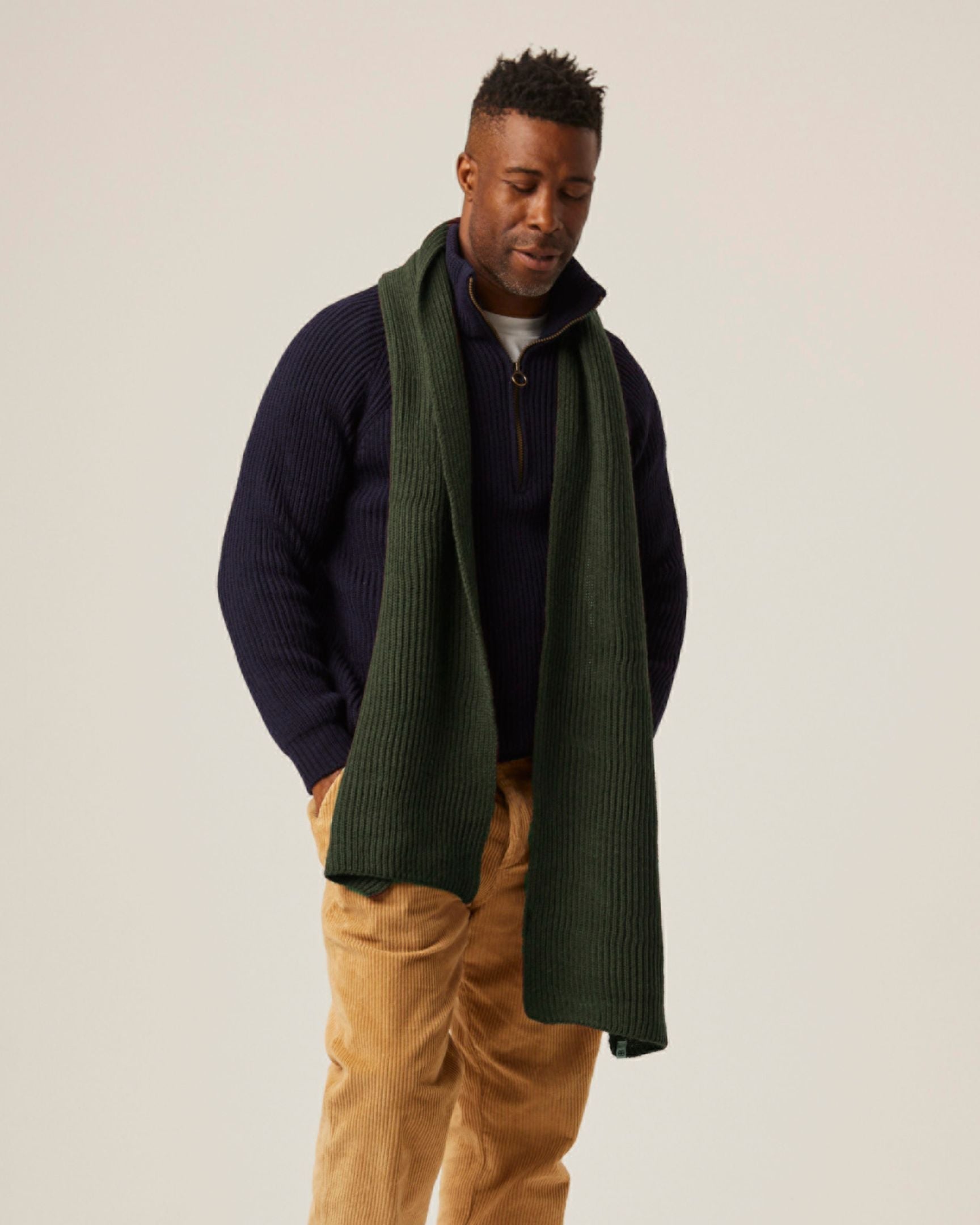 Peregrine Porter Ribbed Scarf Strickschal Oak Merino