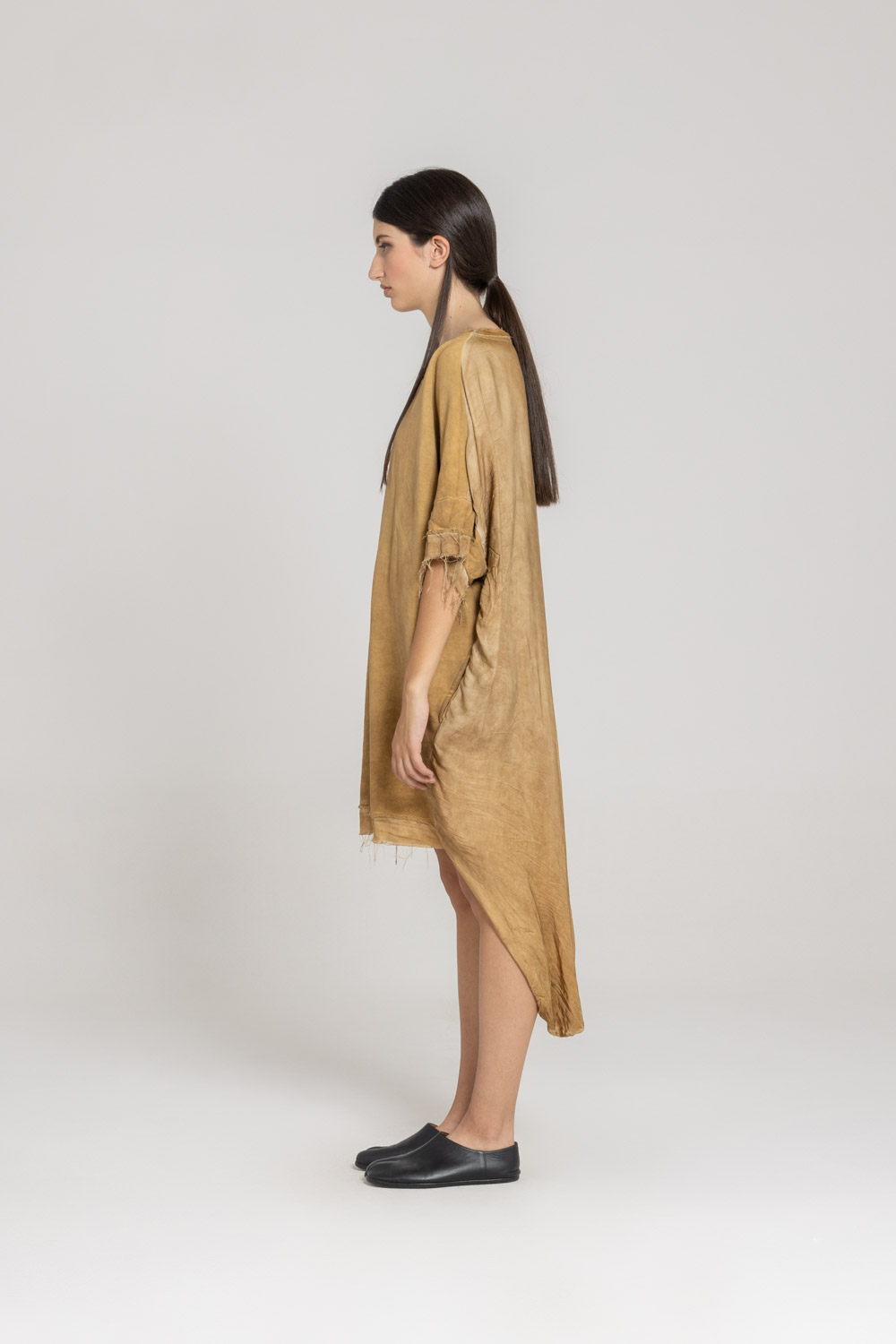 Sanctamuerte Abiti Midi Over Kleid Sweat Viskose-Satin