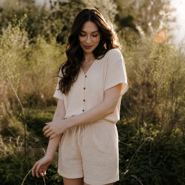 NORDLICHT Freja Musselin Shirt Bio-Baumwolle Kurzarm