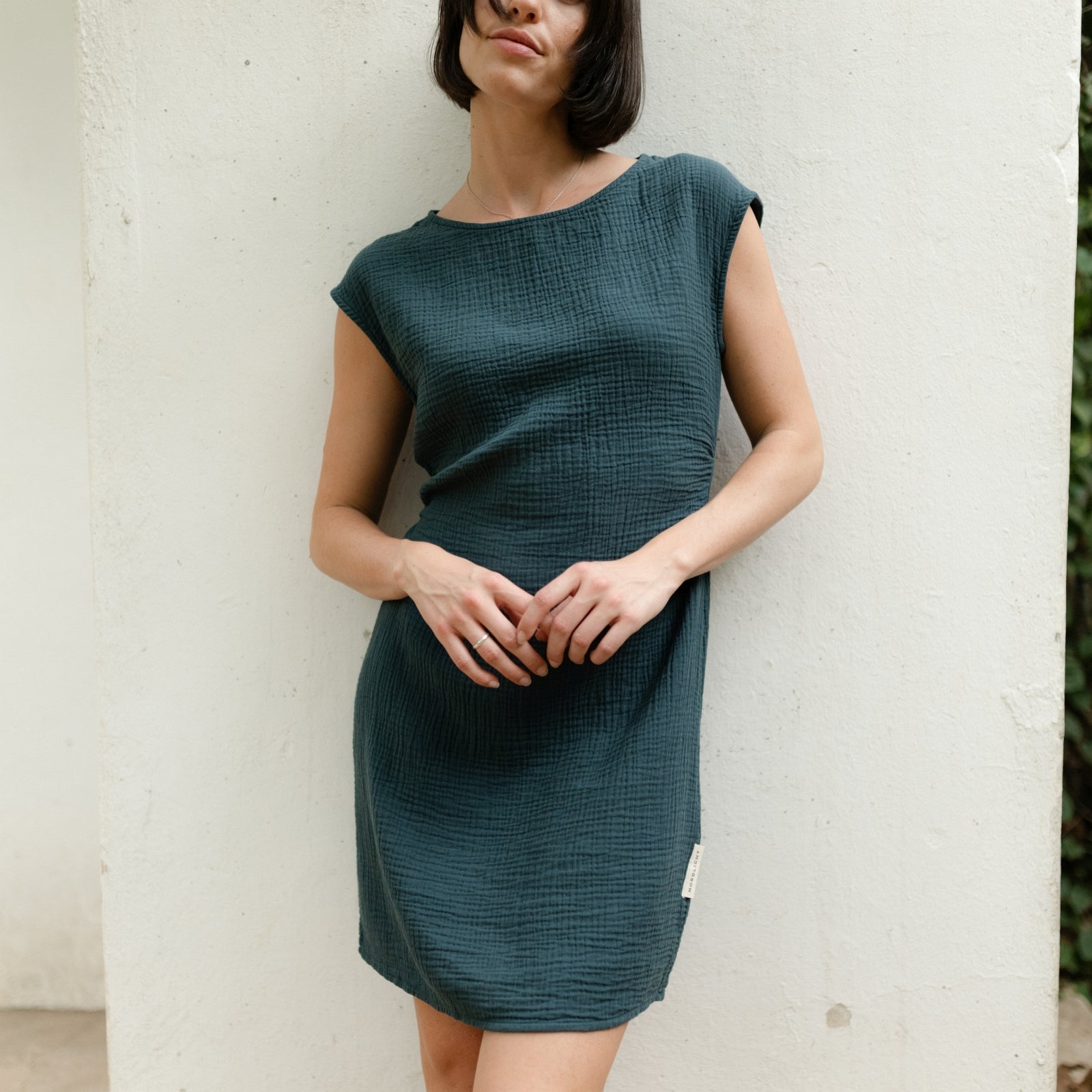 Nordlicht Jule Musselin Kleid Damen Grün M Bio-Baumwolle