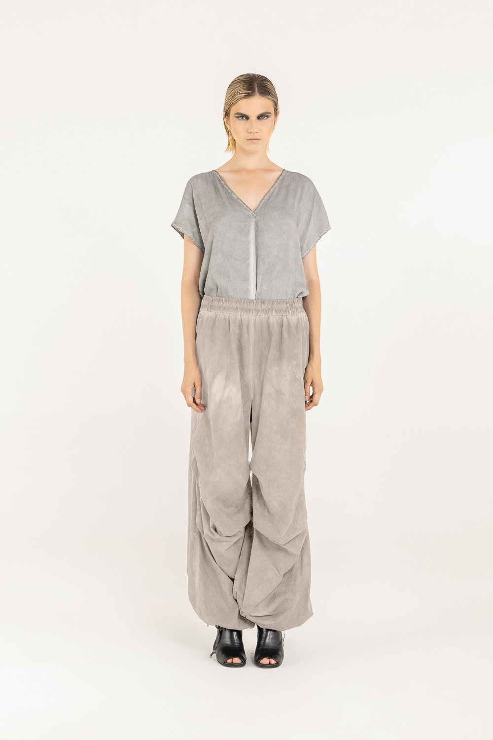 Sanctamuerte Pantaloni Pantalone Ampio Hose Baumwollpopeline Weit