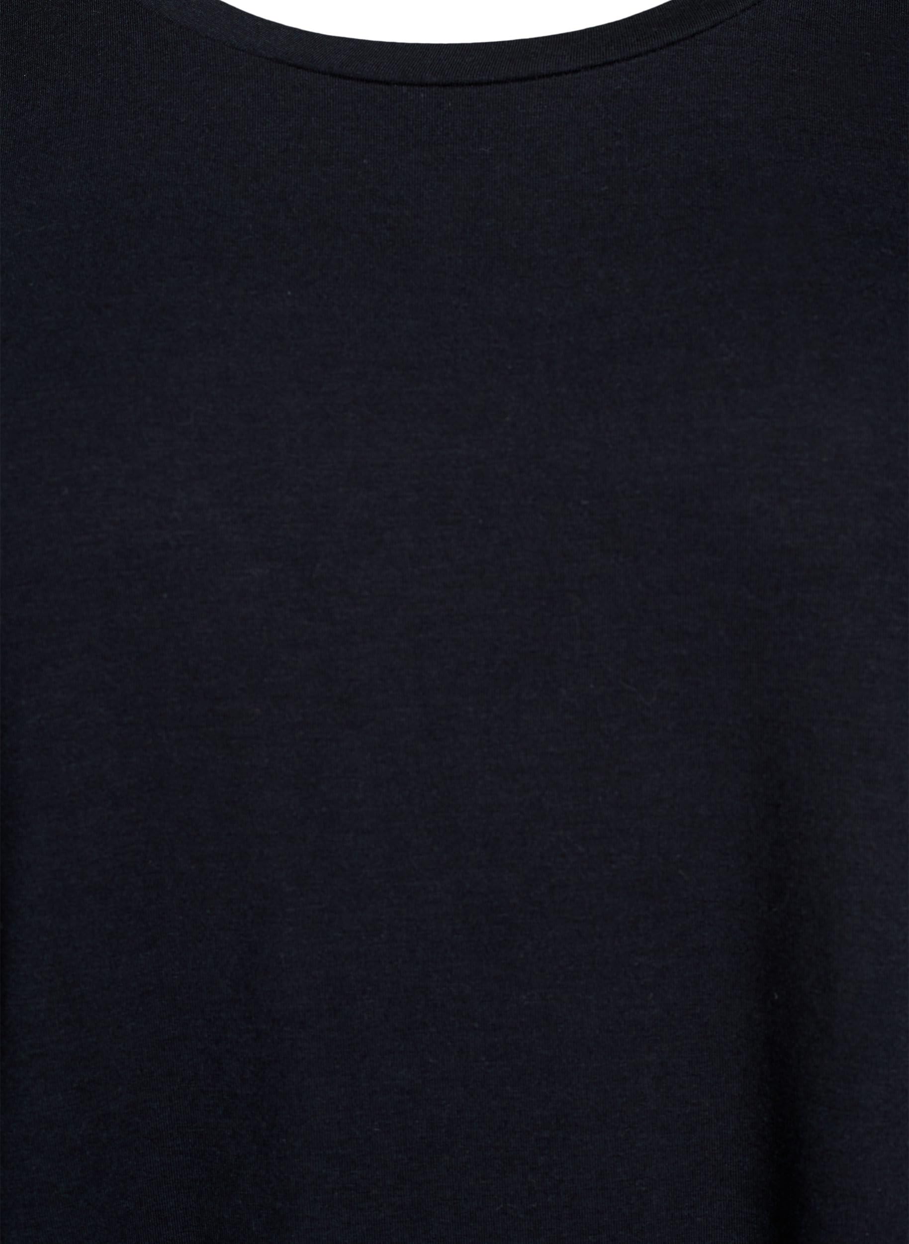 Zizzi T-Shirt Rundhals Viskose Black Solid 46-48 Große Größen