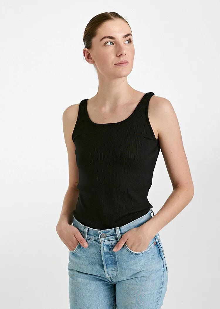Wijld Sandra Ripp Tank Top Damen Schwarz Basic