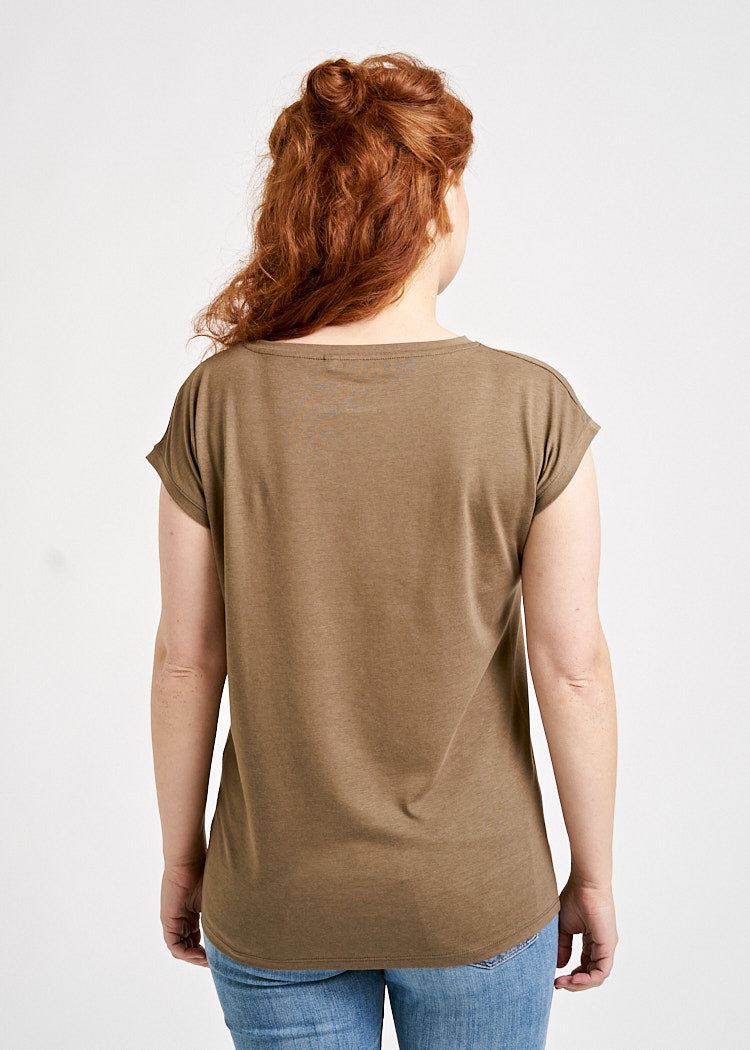 Wijld Elena WoodShirt Damen Shiitake Slim Lyocell Bio