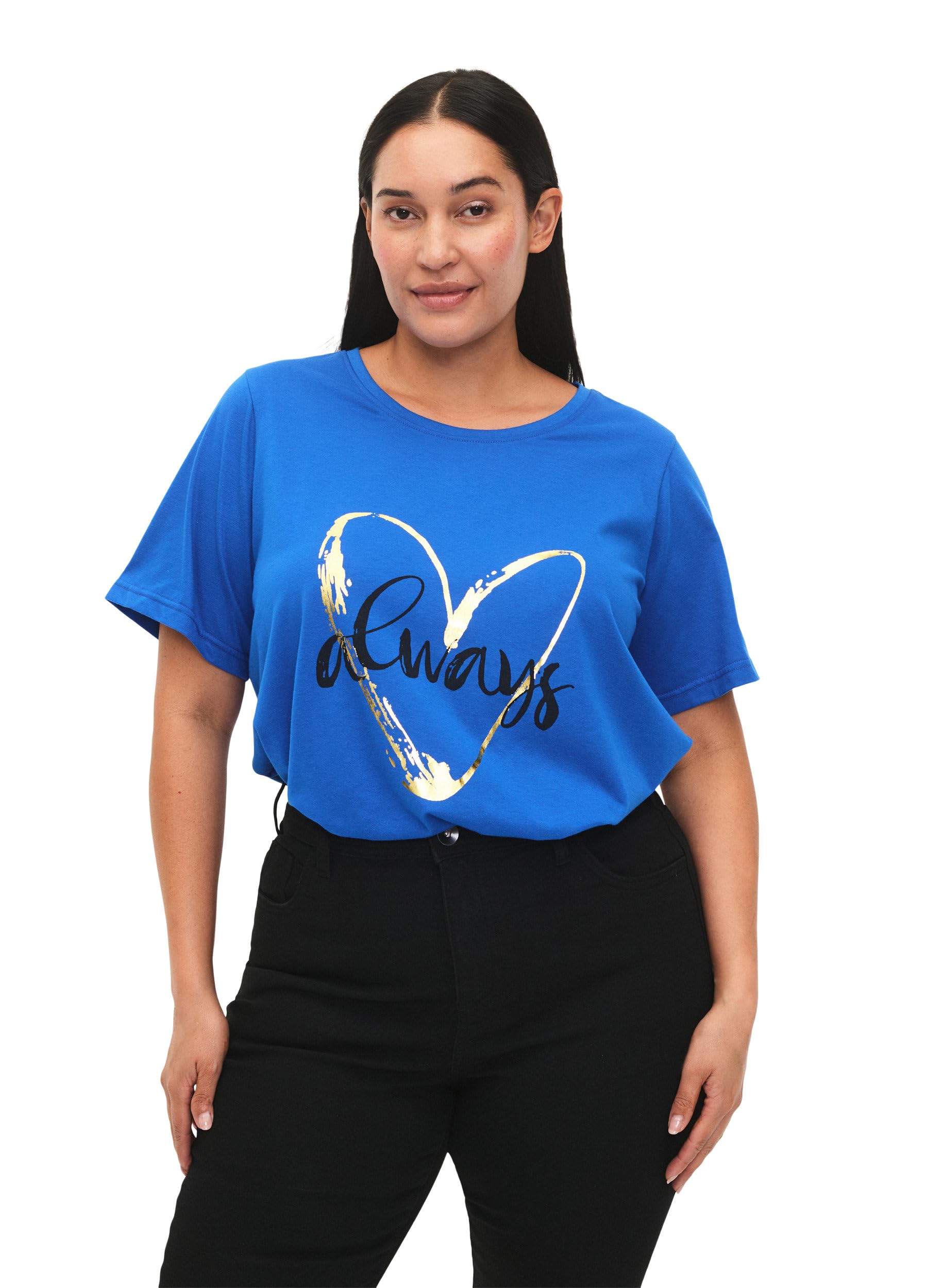 Flash by Zizzi T-Shirt 2er-Pack Rundhals Aufdruck Kurzarm
