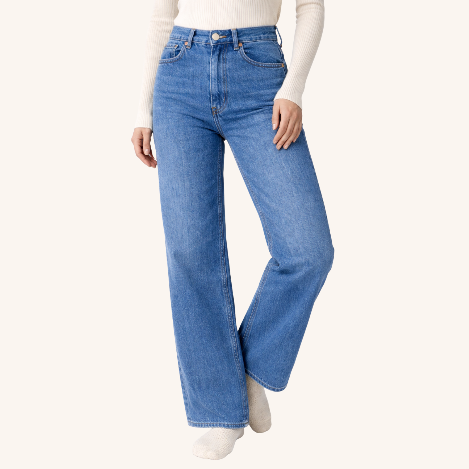 NORDLICHT Dilja Jeans Hose blau High Waist Bio-Baumwolle