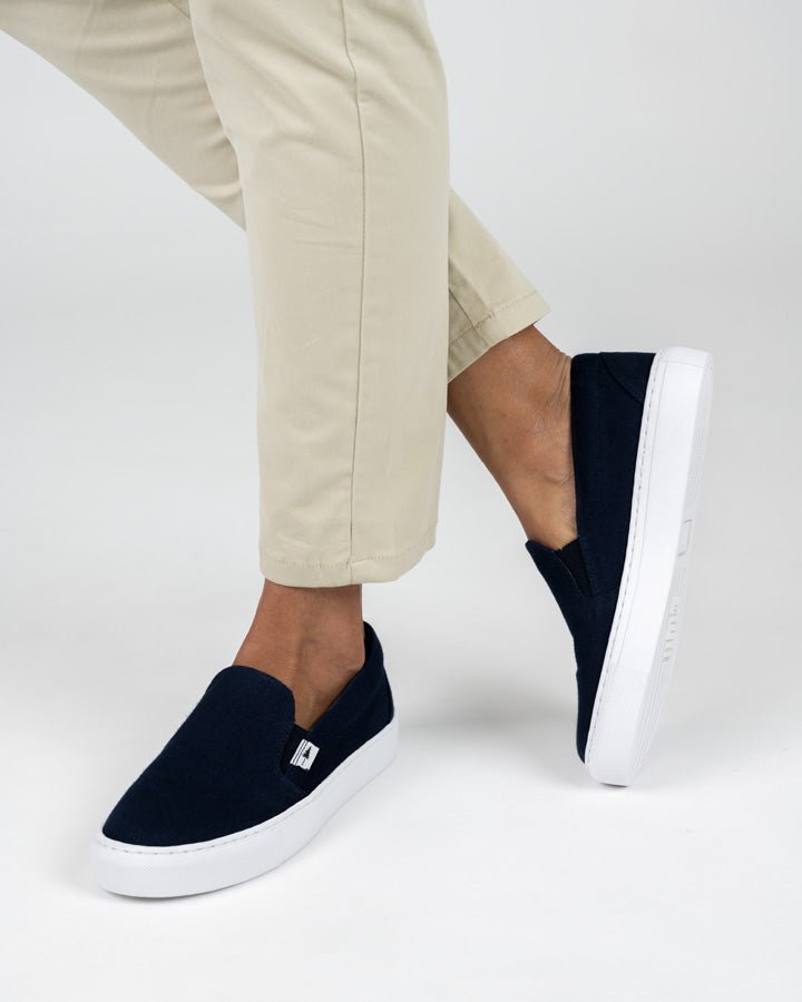 NIKIN TreeShoe SlipOn Women Slipper Navy Bio-Baumwolle