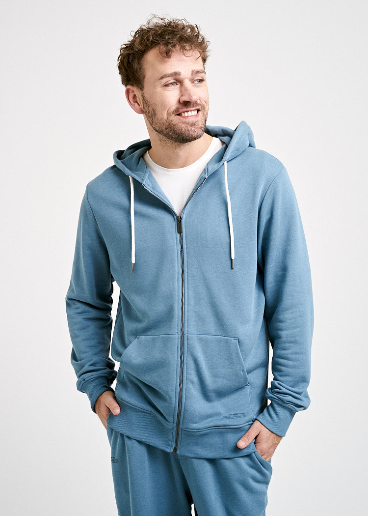 Wijld Sweatjacke Herren Blue Stone aus Lyocell 340g