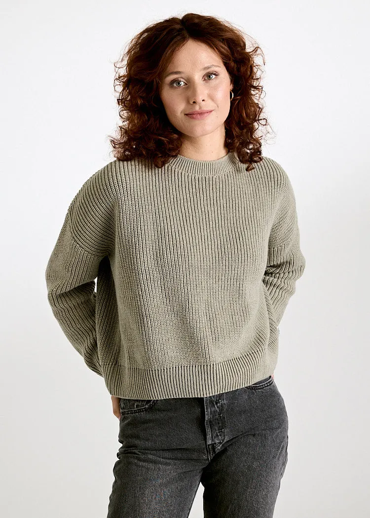 Wijld Strickpullover Josephine Damen Pullover Sage Bio-Baumwolle