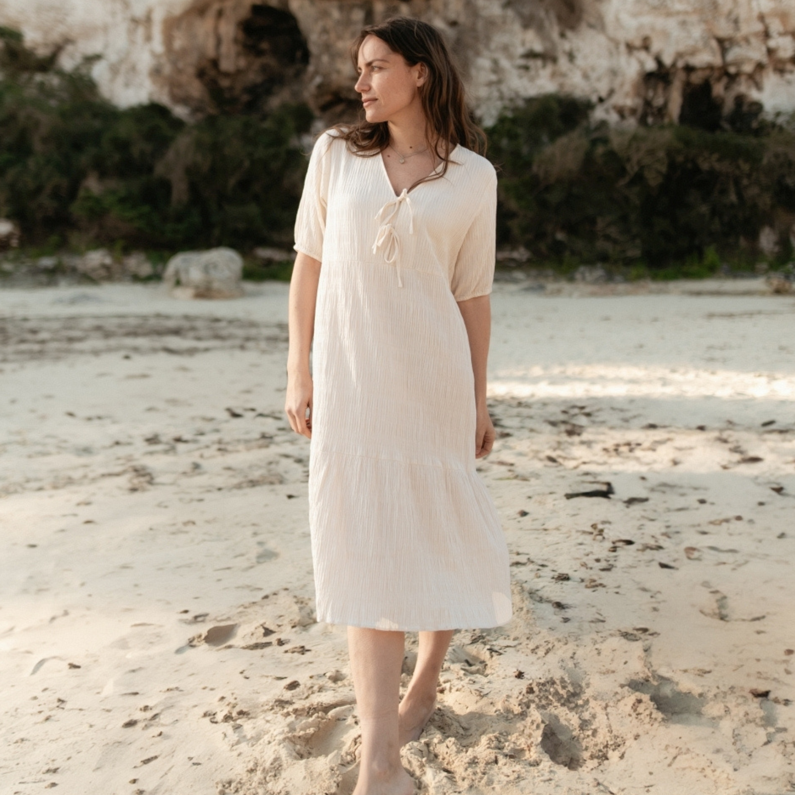 NORDLICHT Silva Kleid S Bio-Baumwolle mit Volants