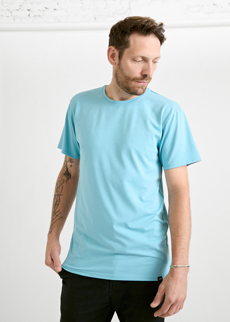 Wijld Woodshirt Timo Herren T-Shirt Milky Blue Lyocell