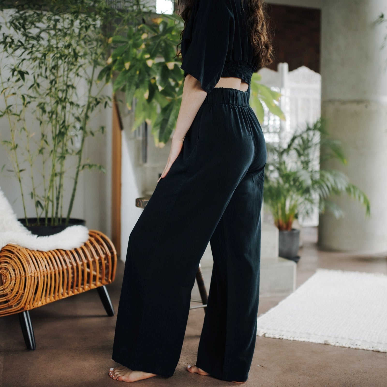 Nordlicht Nora Palazzo Hose Tencel Weit Hoher Bund
