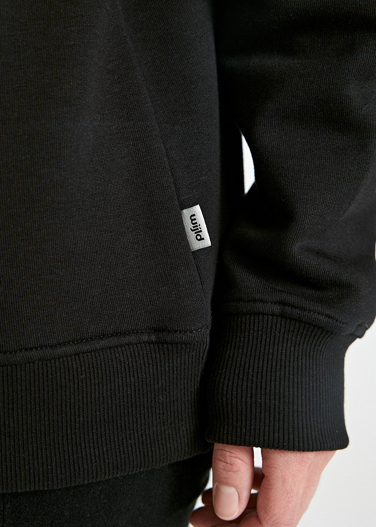 Wijld Marie Sweater Damen Schwarz Stehkragen Holz