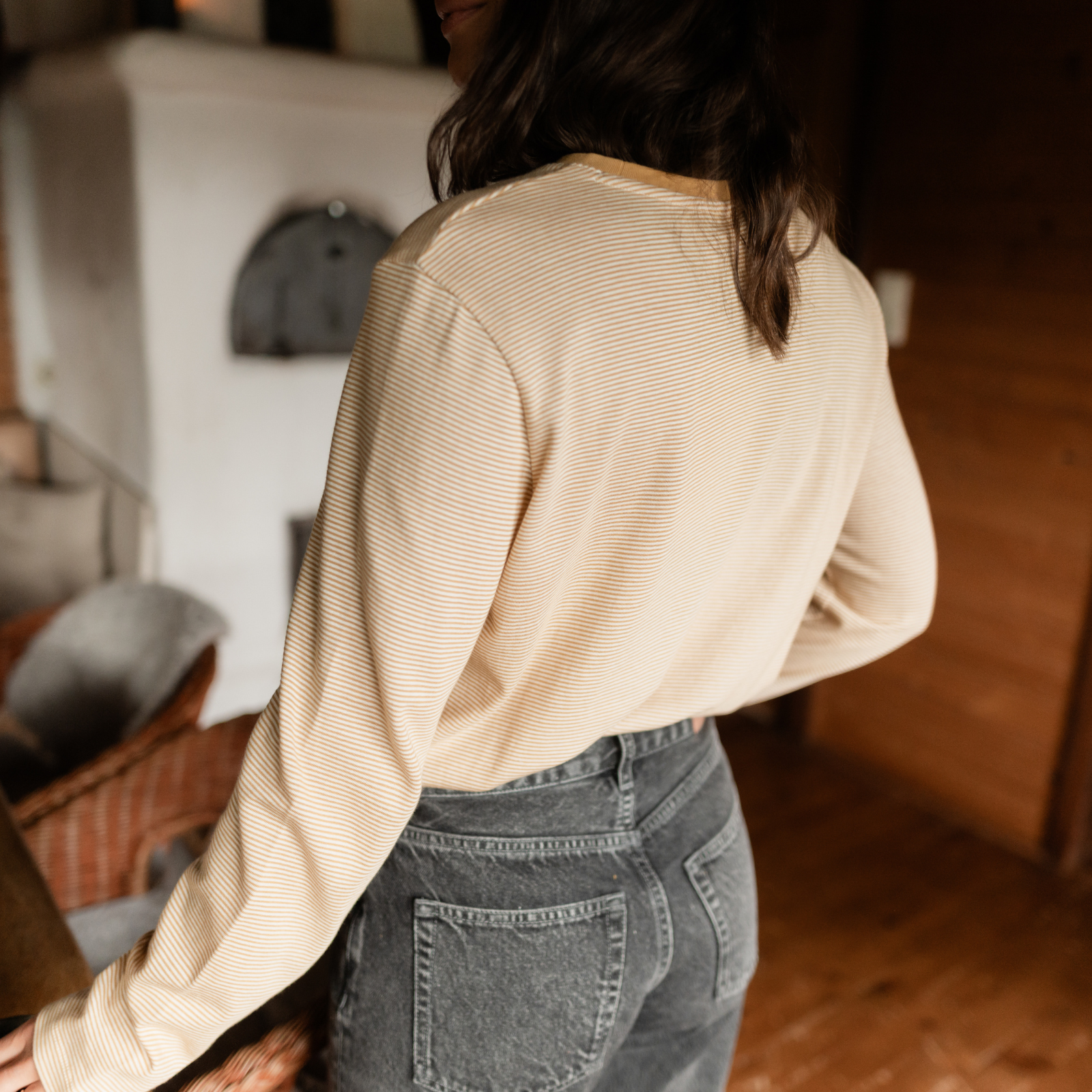 NORDLICHT Alva Oversize Langarmshirt Gelb M Bio-Baumwolle