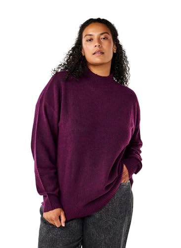 Zizzi Strickbluse Wolle Langarm Hoher Hals Große Größen