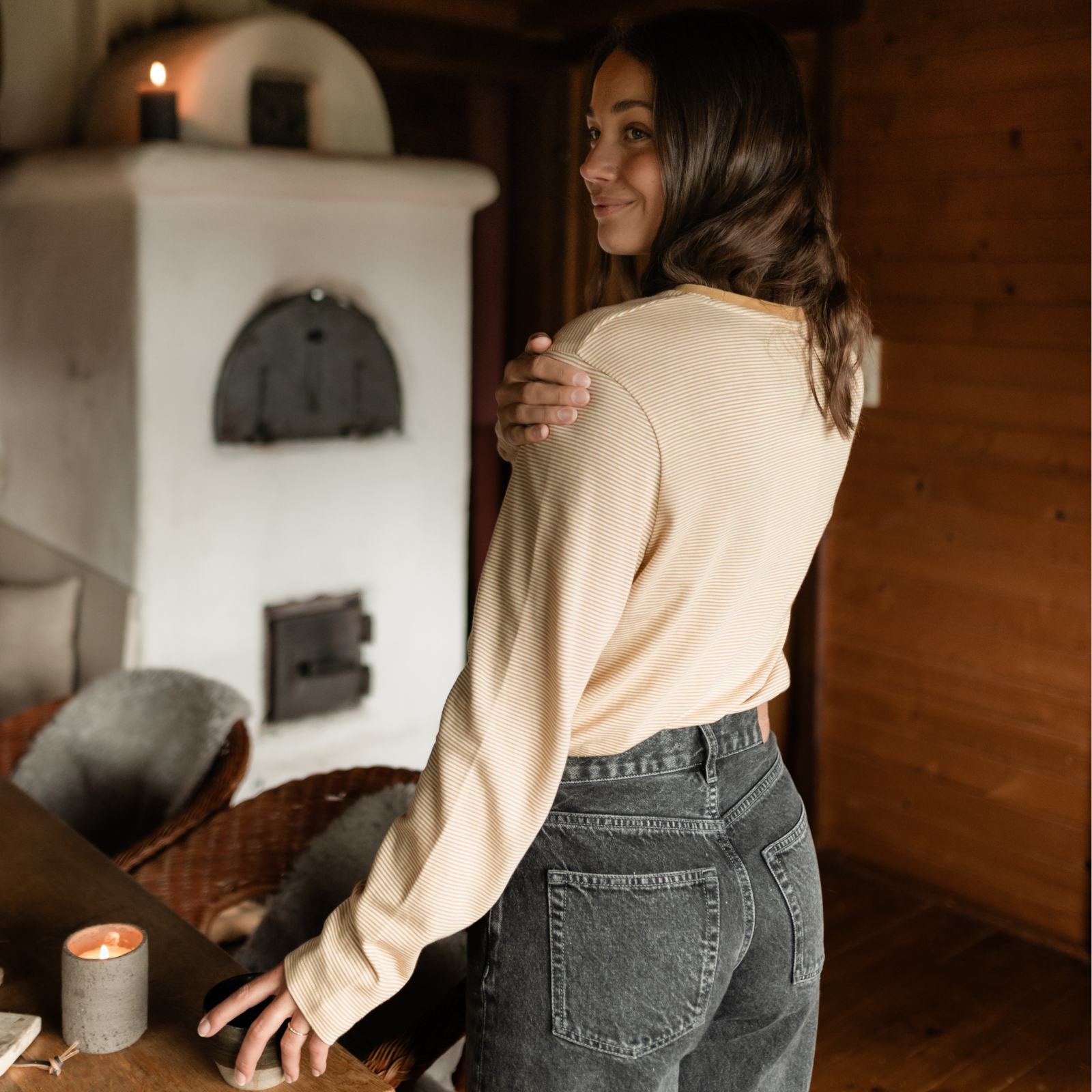 NORDLICHT Alva Oversize Langarmshirt Gelb M Bio-Baumwolle