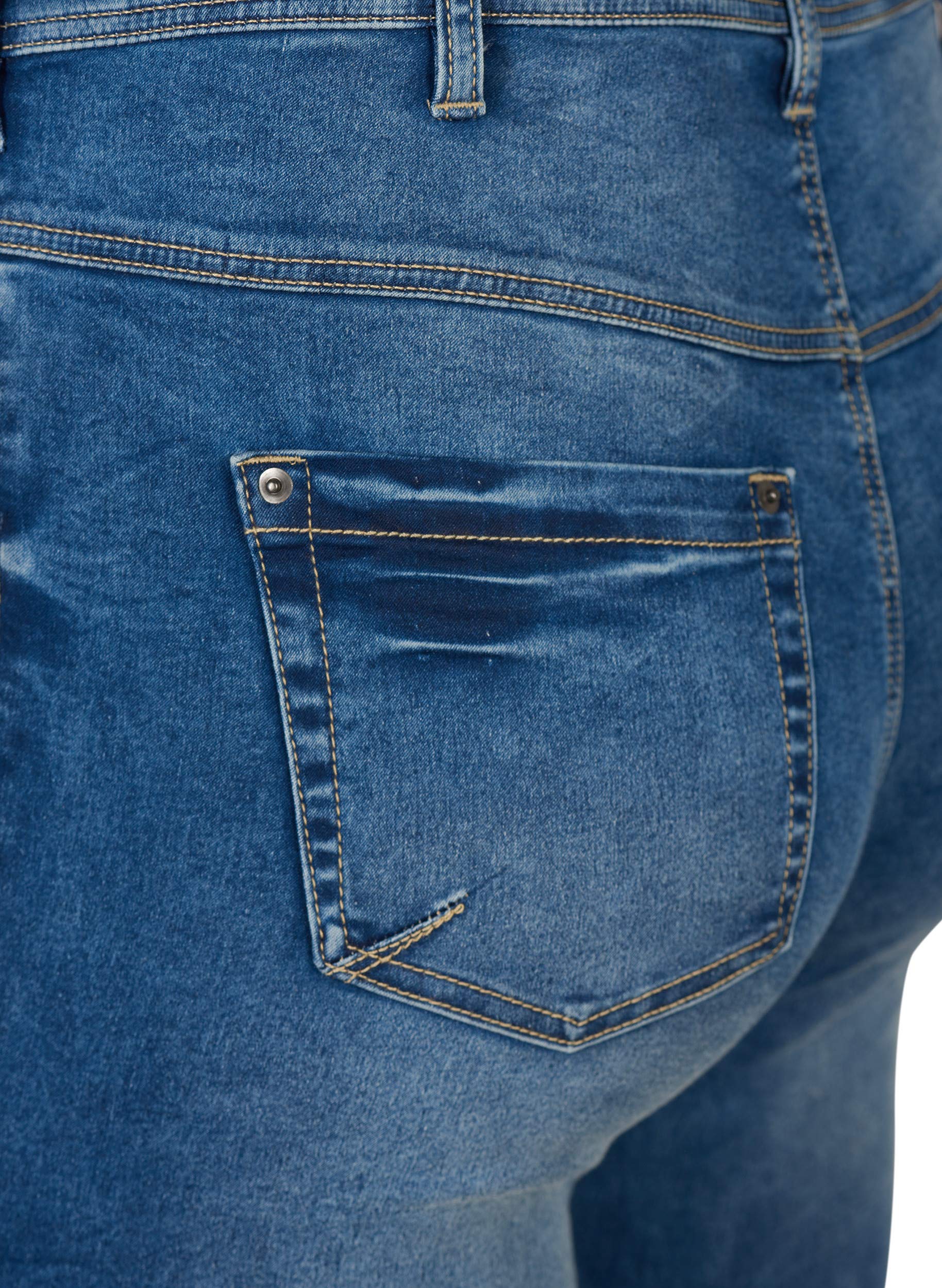 Zizzi Amy Cropped Jeans Blue Denim 7/8 Reiverschluss