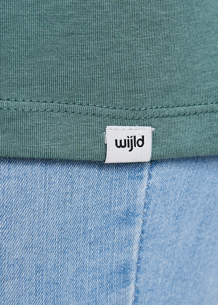 Wijld Jana Turn Up WoodShirt Damen Grau Loose Bio