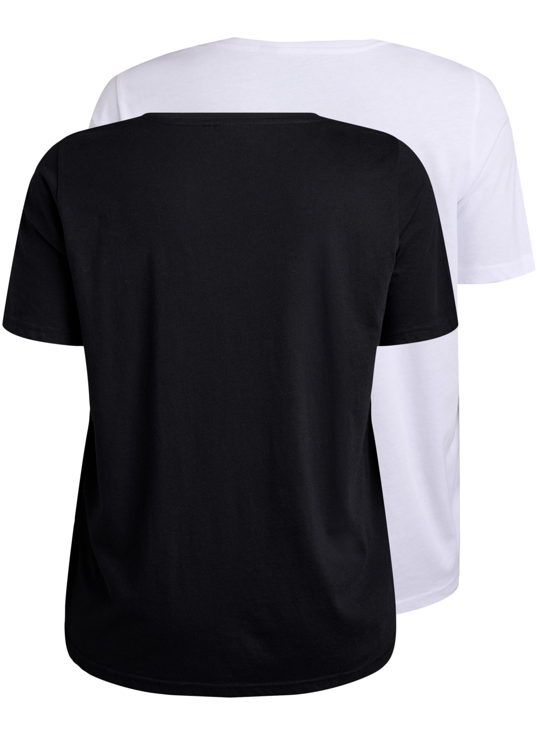 Zizzi Flash by T-Shirt V-Ausschnitt 2er-Pack Große Größen