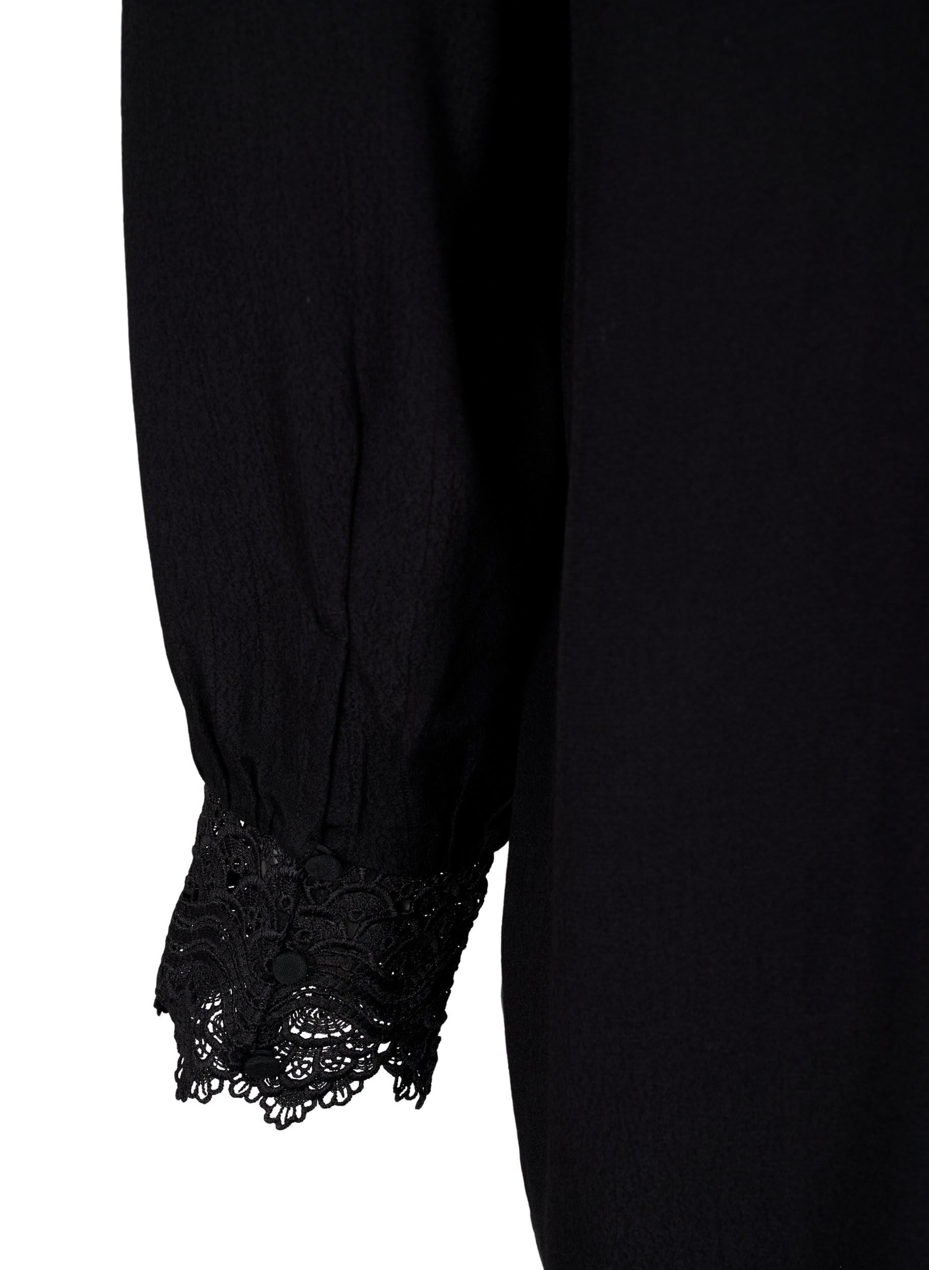 Zizzi Blouses & Shirts Hemd V-Ausschnitt Spitze 7/8-Arm