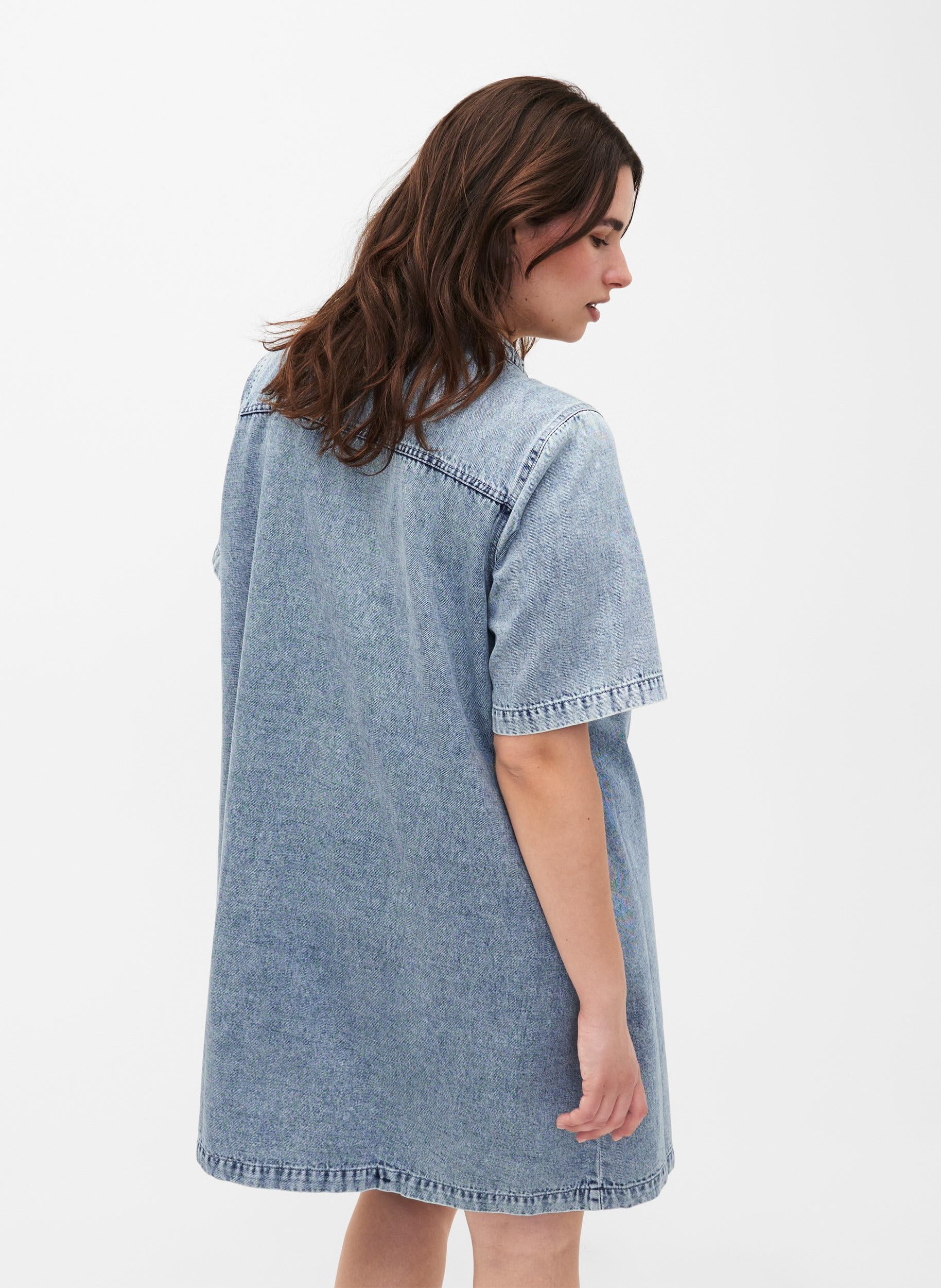 Zizzi Dresses Kleid Denim Kurzarm Baumwolle 42-60