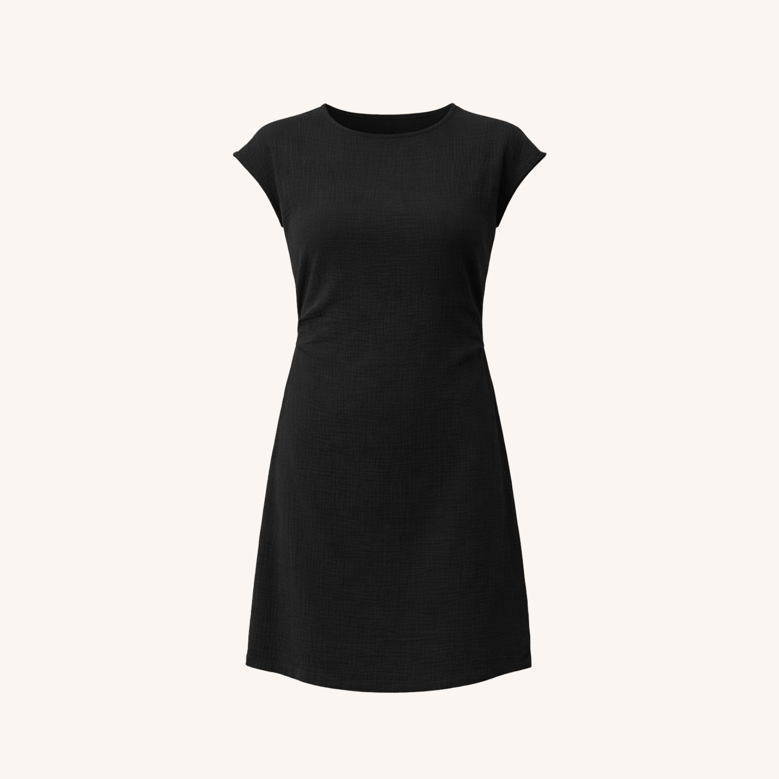 NORDLICHT Jule Musselin Kleid Schwarz Bio-Baumwolle