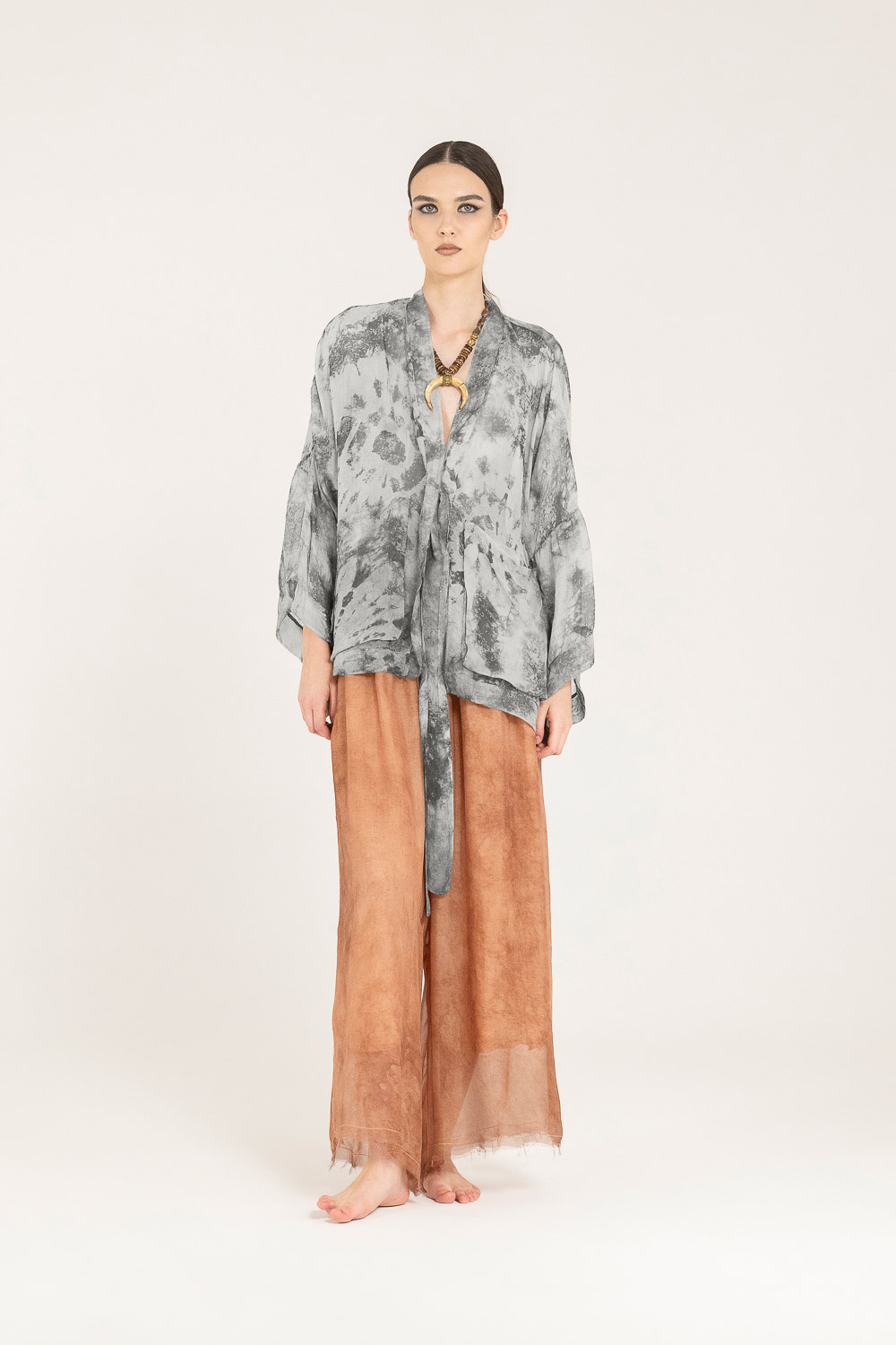 Sanctamuerte Maglieria Cardigan Kimono Viskose-Seide