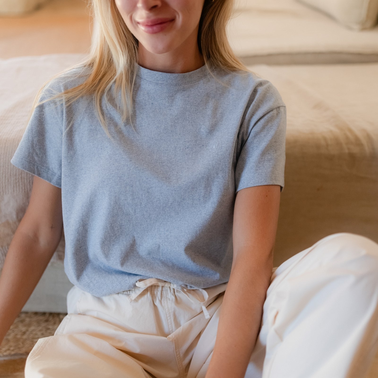 NORDLICHT Britt T-Shirt Loose Fit Bio-Baumwolle Blau