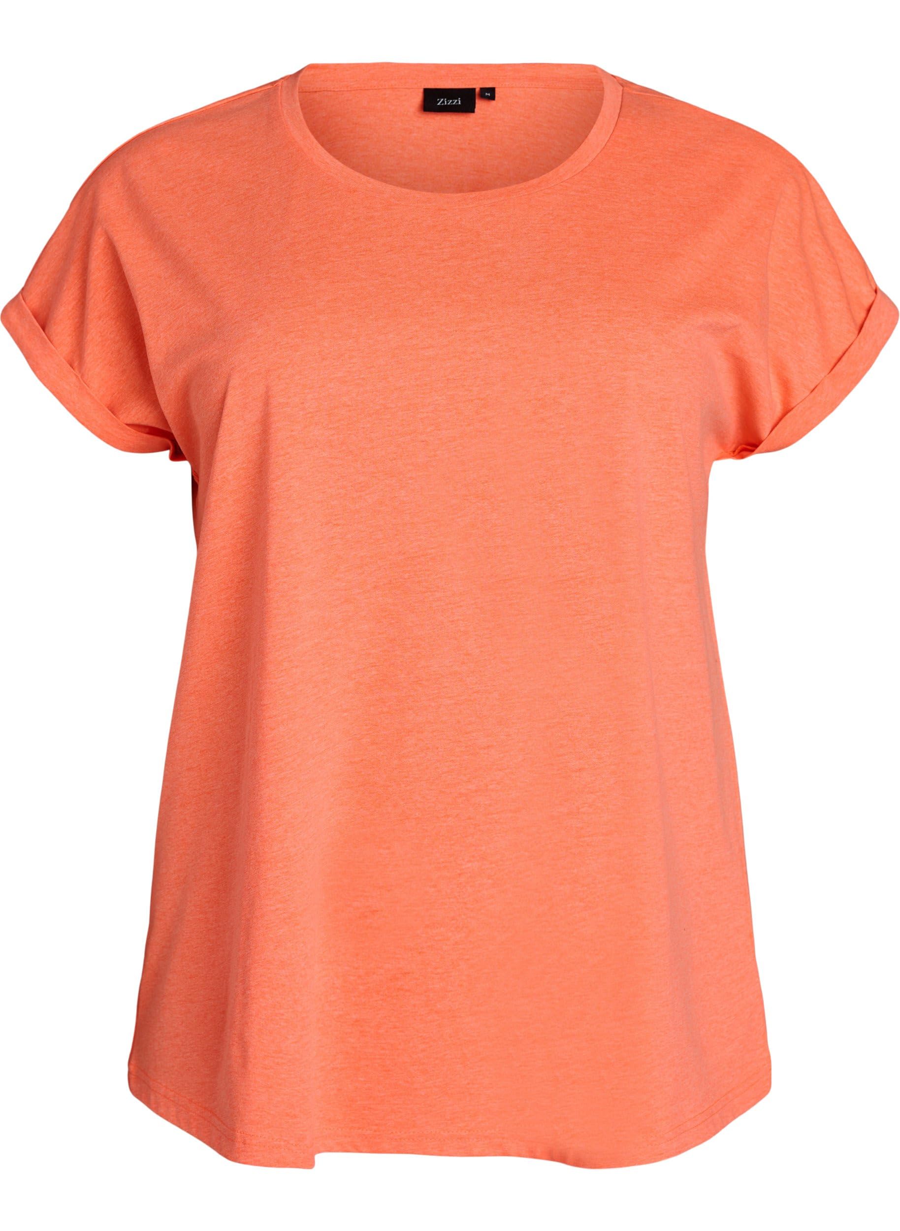 Zizzi T-Shirts Neon T-Shirt Baumwolle Große Größen