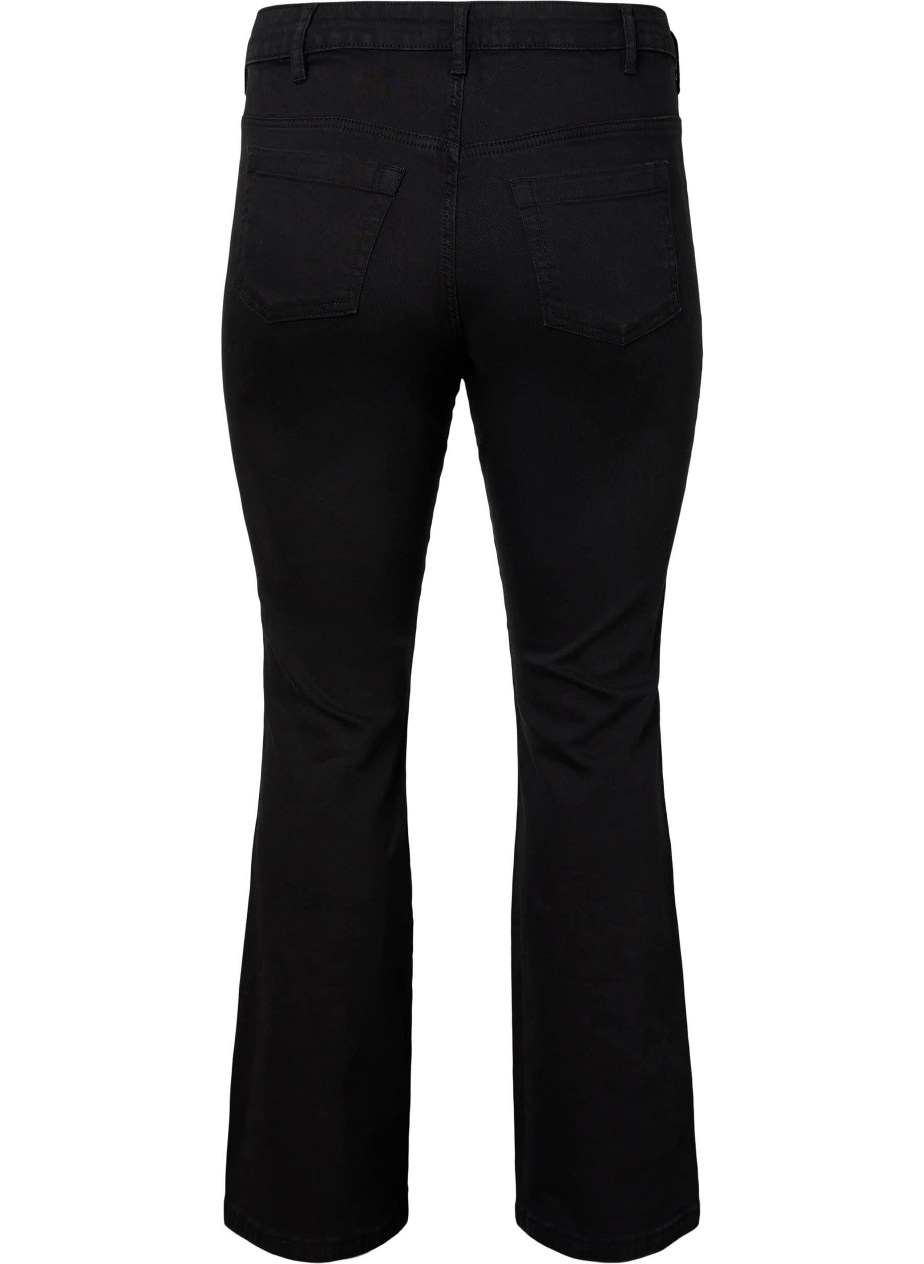 Zizzi Ellen High Waist Bootcut Jeans Schwarz Stretch