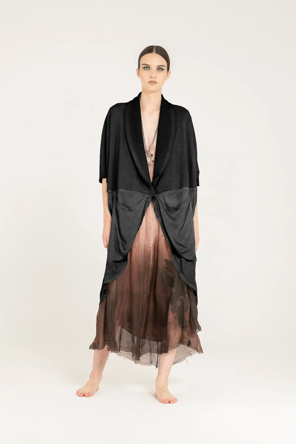 Sanctamuerte Capispalla Blazer Jacke Kimono Baumwolle kurz