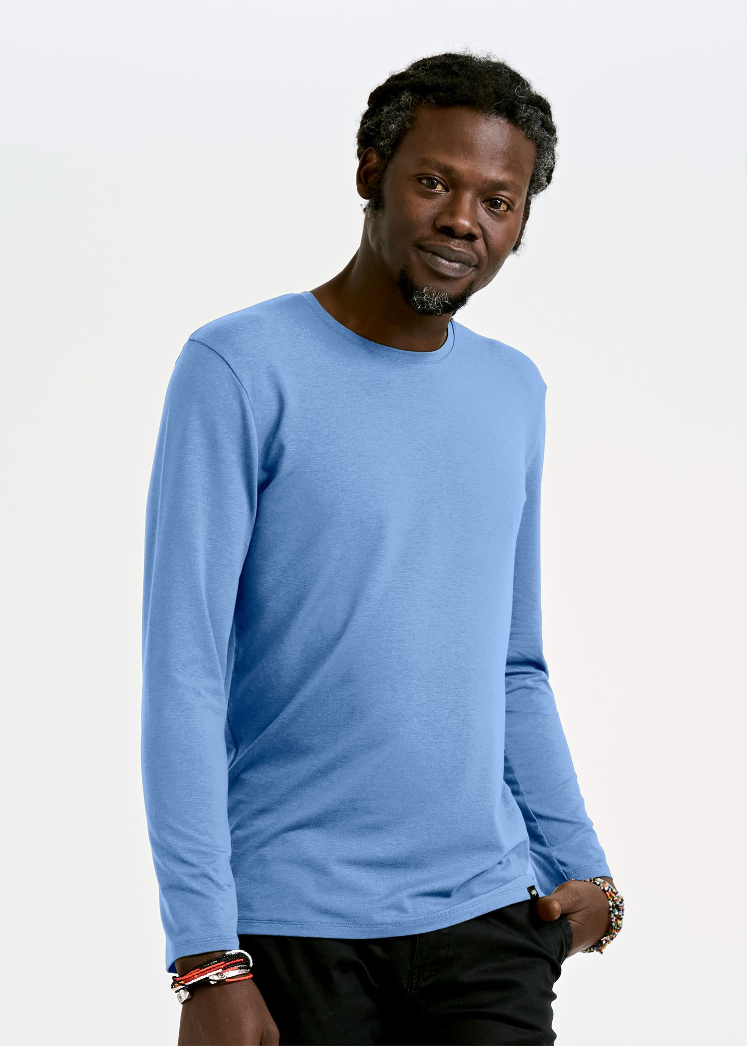 Wijld David Herren Langarmshirt Bijout Blue Slim