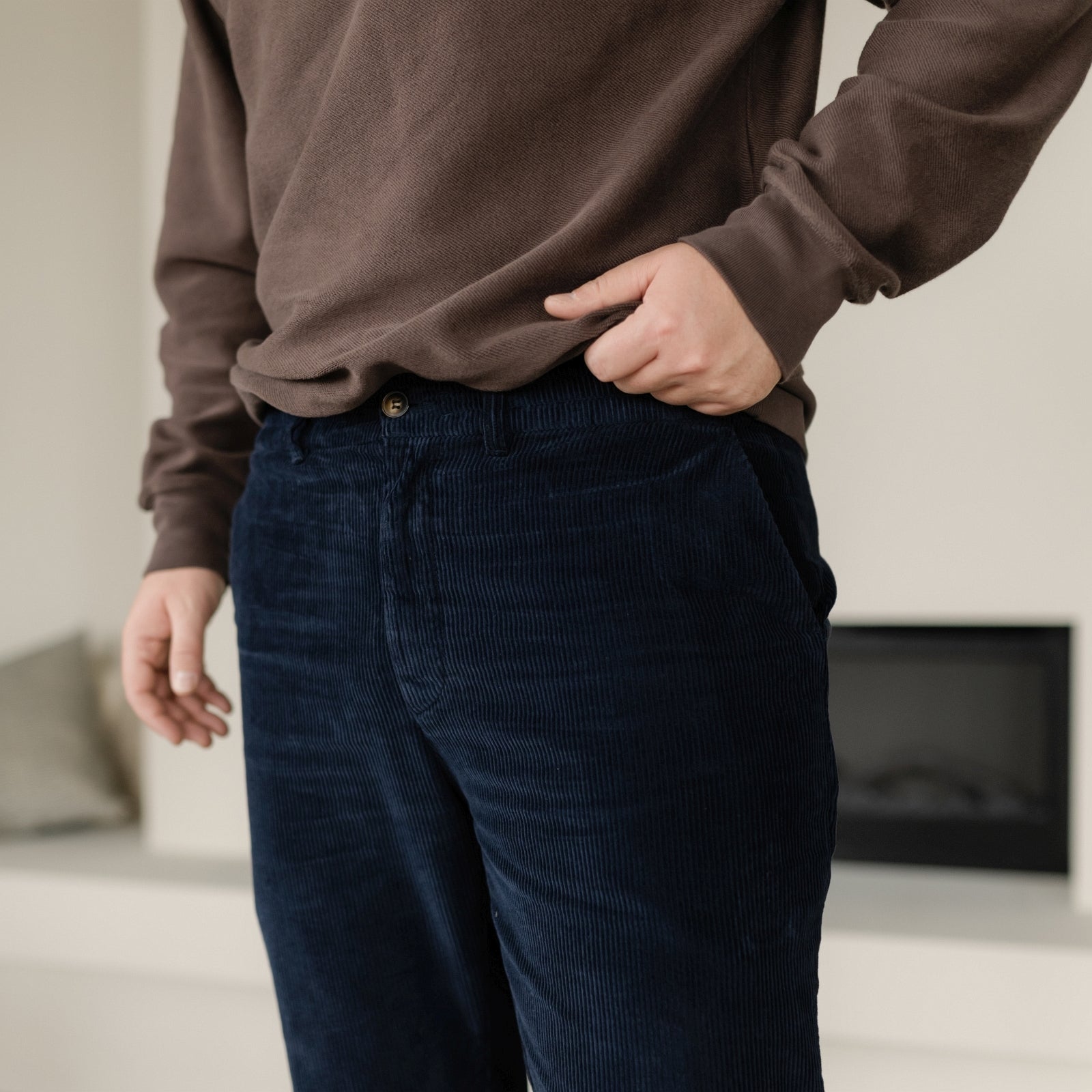 NORDLICHT Peer Cordhose Herren Blau Bio-Baumwolle