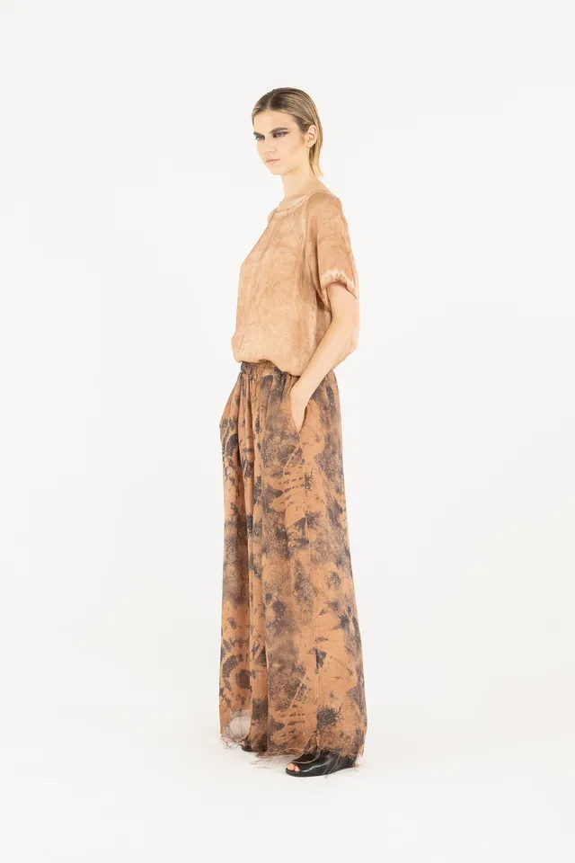 Sanctamuerte Pantaloni Palazzo Hose Tie-Dye Viskose-Seide